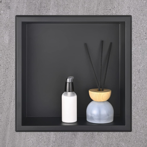 Nicho de armazenamento embutido 30x30x10 cm preto matte