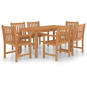 vidaXL conjunto de comedor de jardín de 7 piezas, 160 x 80 cm, madera
