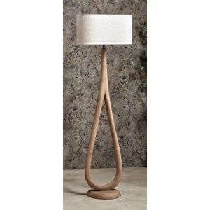 Luminária de chão cronos em madeira cor caramelo natural, 60x30x160cm