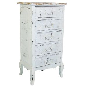 Cômoda alta madeira branco 50x40x98 cm