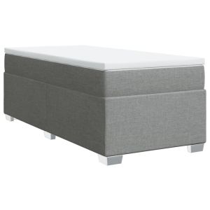 vidaXL cama box spring con colchón tela gris claro 90x200 cm