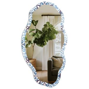 Espelho de formato livre 52x97-45x90 ornamento azul tulup