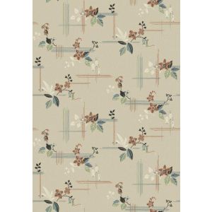 Borastapeter papel de parede flores vintage bege,terracotaeverde