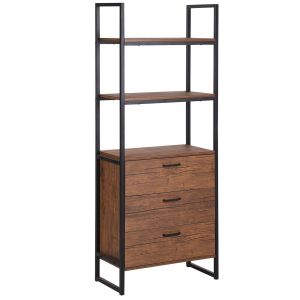 Estante com prateleiras tifton 158 cm castanho escuro