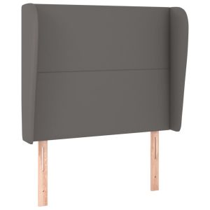 vidaXL cabecero con orejas cuero sintético gris 93x23x118/128cm