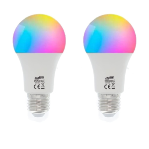 Lâmpada LED inteligente a60 E27, 9w, controle Wi-Fi, rgb + cct regulável