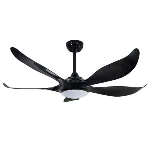 Ventoinha de teto com luz LED preto silenciosa fan ø132