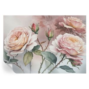 Papel de parede adesivo rosas em tons pastel 208x146 tulup