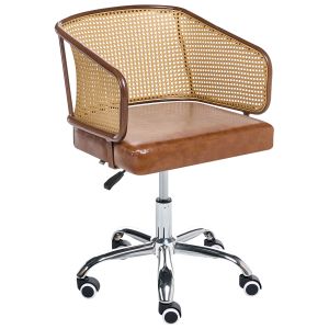 Cadeira home office tucson pele sintética castanho