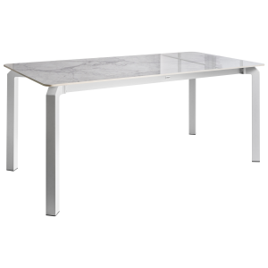 Mesa de refeição de jardim feletto 180 cm 90 cm pedra mármore branco