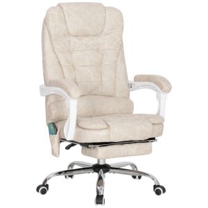 Cadeira de escritório tecido de microfibra creme 70x65x119 cm