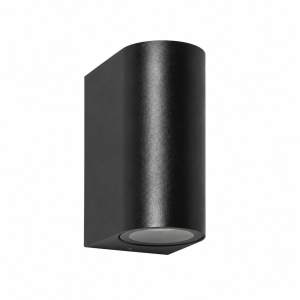 Aplique exterior em alumínio antracite 15 cm 2xgu10 ip54 luz cima baixo
