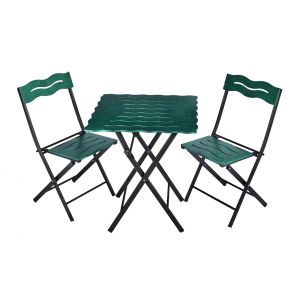 Wellhome 3p preto conjunto de mesa e cadeiras de jardim 60x73x60 cm