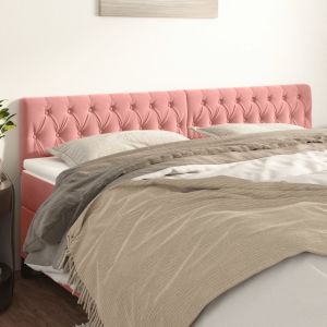Cabeceira de cama 2 pcs veludo 90x7x78/88 cm rosa ptob1891