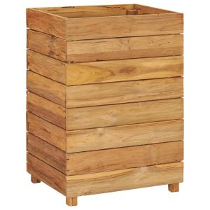 Arriate de teca reciclada y acero 50x40x72 cm