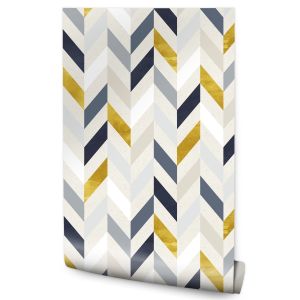 Papel de parede tecido com padrão geométrico colorido para sala de estar