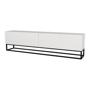 Móvel de tv verpsboga 2 portas base longa 180x32x47 cm - branco [en.casa]