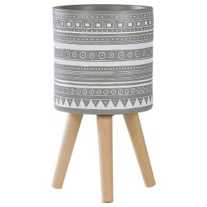 Vaso alto para plantas nausa 30 cm cinzento claro