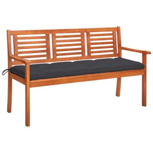 Banco de jardim 3 lugares c/ almofadão 150 cm eucalipto maciço pbk719978