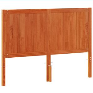 vidaXL cabecero de cama madera maciza de pino marrón cera 150 cm