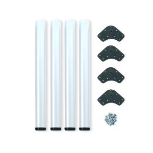 Emuca lote de 4 pés de mesa, diâmetro 60mm, h 710mm, aço, pintado branco