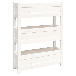 Jardinera de madera maciza de pino blanco 77x25x104,5 cm
