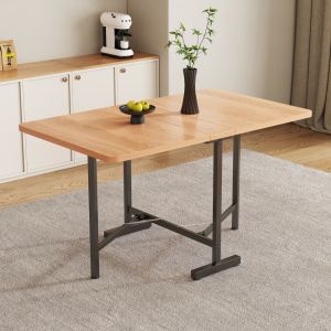 Mesa de jantar extensível dobrável mdf carvalho branco 120x80cm