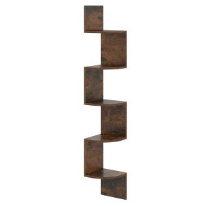 Estante de canto - helloshop26 - flutuante - 5 níveis - madeira de engenhar