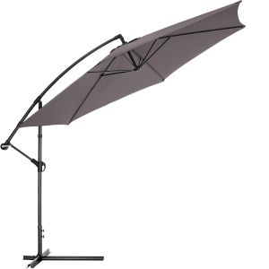 Tectake chapeu sol metal, poliester, protecao uva, capa protetora, cinzento