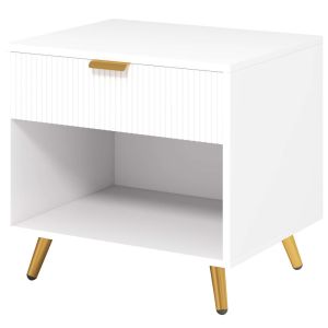 Mesa de cabeceira 50x40x47 cm mdf color blanco Homcom, casa - quarto