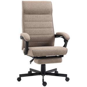 Cadeira de escritório poliéster, espuma e aço marrom 68x67x106-114cm