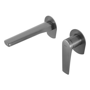 Torneira monocomando encastrada para lavatório, em latão, black gun metal