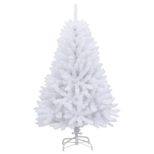 Árvore de natal artificial articulada com suporte 120 cm branco pt8894