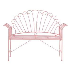 Banco de jardim cavinia 125 cm metal rosa