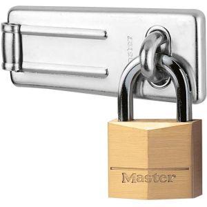 Pacote incluindo fecho de porta e cadeado com chave - master lock - 140703e