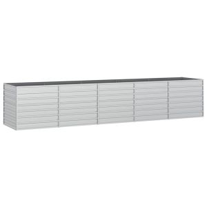 vidaXL arriate de acero galvanizado plateado 400x80x77 cm