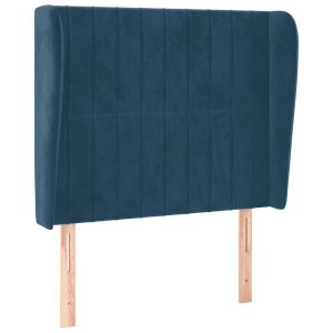 vidaXL cabecero con orejas de terciopelo azul oscuro 103x23x118/128 cm