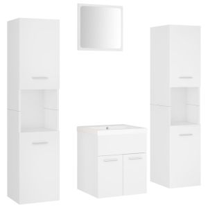 Conjunto de móveis de casa de banho contraplacado branco