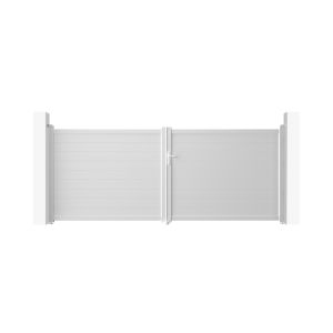 Portão basculante elétrico branco eiger 4m h.160cm + operador de braço b500