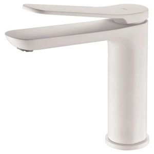 Torneira misturadora de lavatório monocomando em latão - branco