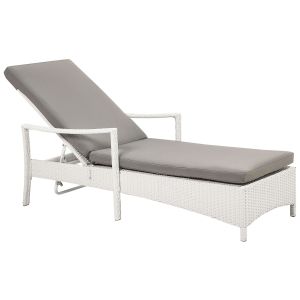 Espreguiçadeira com almofada vasto rattan sintético branco