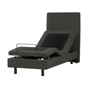 Cama ajustável tecido castellan 80 x 200 cm cinzento escuro