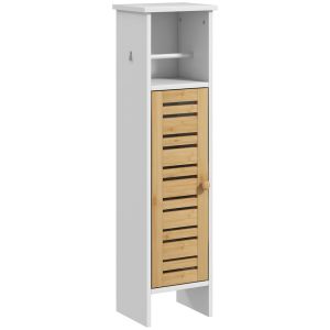 Coluna casa de banho 21x17x78 cm mdf e bambu color blanco Homcom