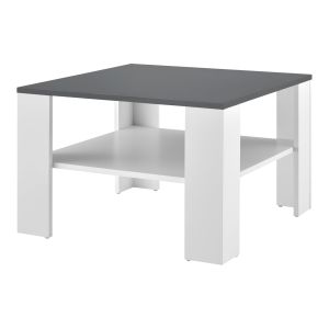 Mesa de centro de sala 60 x 60 x 40 cm branca e cinza escuro 03_0008433