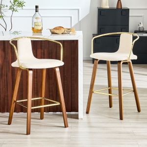 Taburete de bar con reposabrazos blanco estilo nórdico