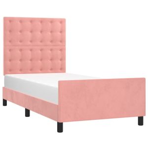 vidaXL estructura de cama sin colchón terciopelo rosa 100x200 cm