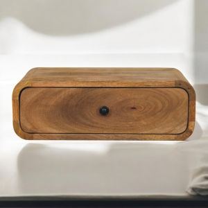 Artisan furniture mesa avora, 1 gaveta, acabamento carvalho