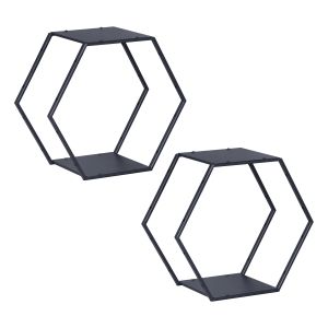 Prateleira tand conjunto de 2 aço 32x37x19 cm preto [en.casa]