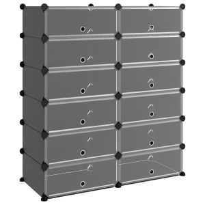vidaXL zapatero pp negro 94,5x36,5x106 cm