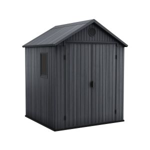 Abri jardin résine "darwin 66" - 3m² - 199 x 182 x 221 cm - gris